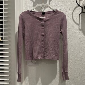 Art Class Mauve Long Sleeve Ribbed Tee Sz XL 14